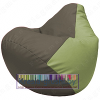 Бескаркасное кресло мешок Груша Г2.3-1719 (серый, оливковый)
